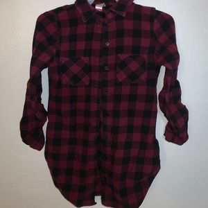 Maroon plaid shirt
